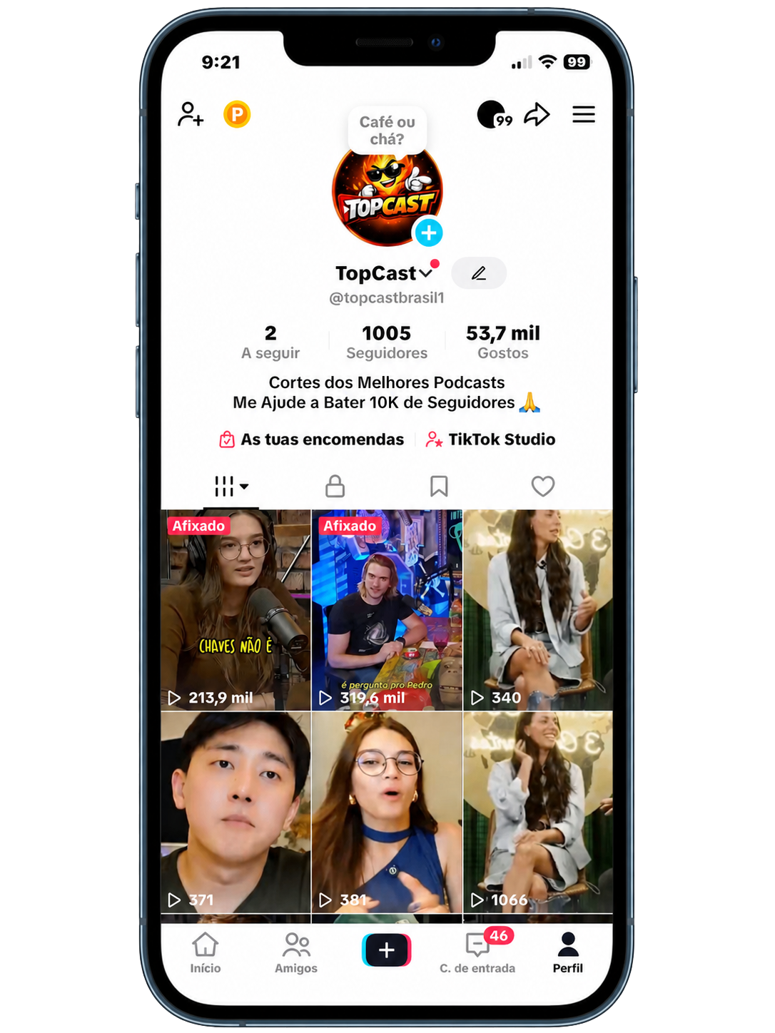 Perfil real no TikTok criado com TikFarm